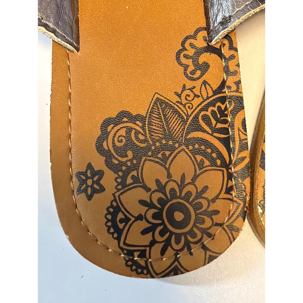 Calida Sandal Gun Metal Sparkle Color Tan Flats Women’s Size 7/8 NWT Beachwear - Picture 3 of 8